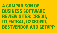 A comparison of business software review sites: Credii, ITCentral, G2Crowd, BestVendor and GetApp