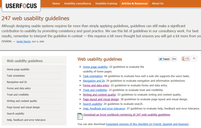 275 Web Usability Guidelines